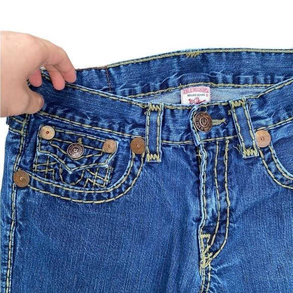 Vintage True Religion Jeans Size 34 Leather Tab RARE Blue - Picture 9 of 10